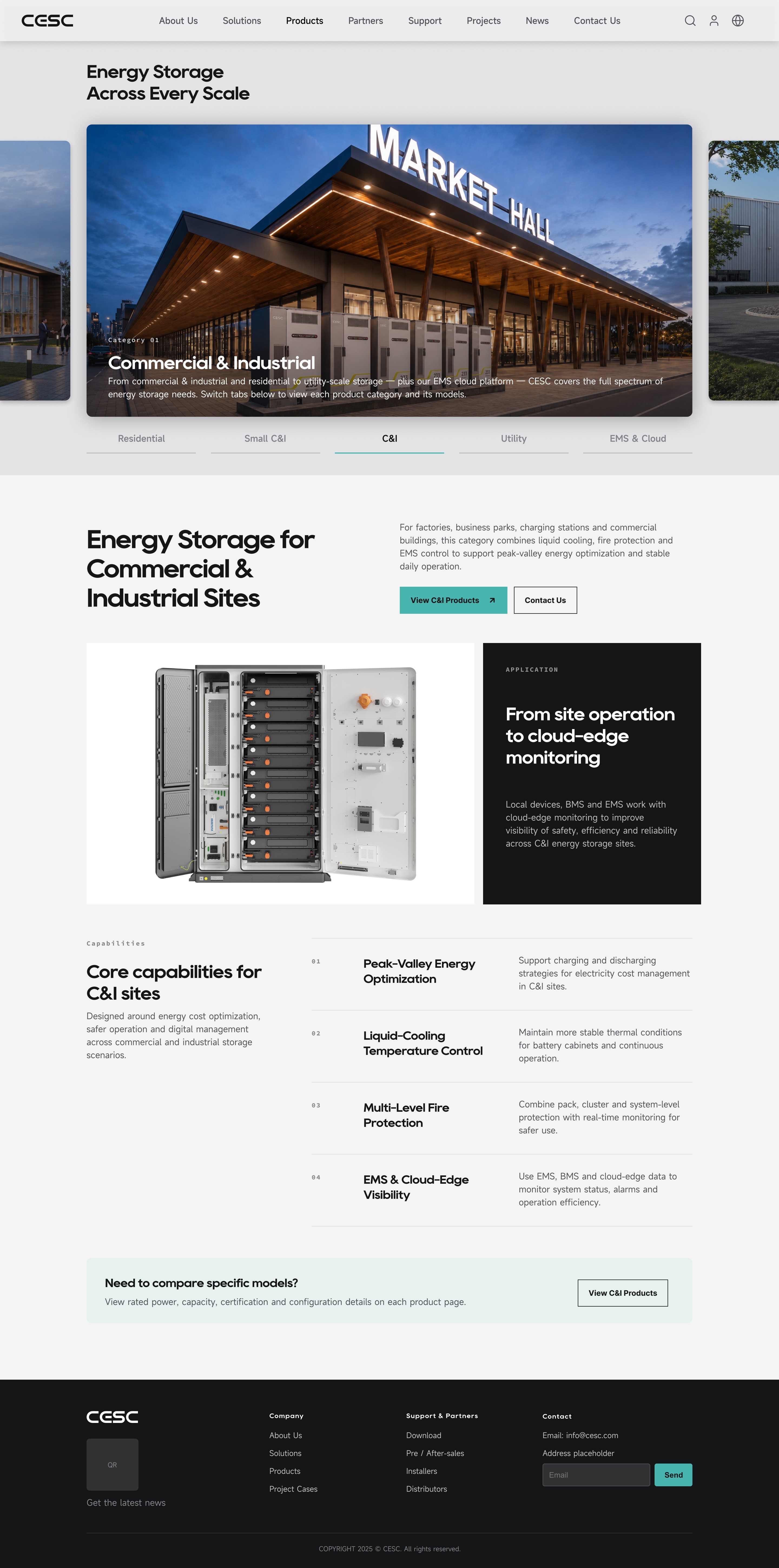 Products Overview page design