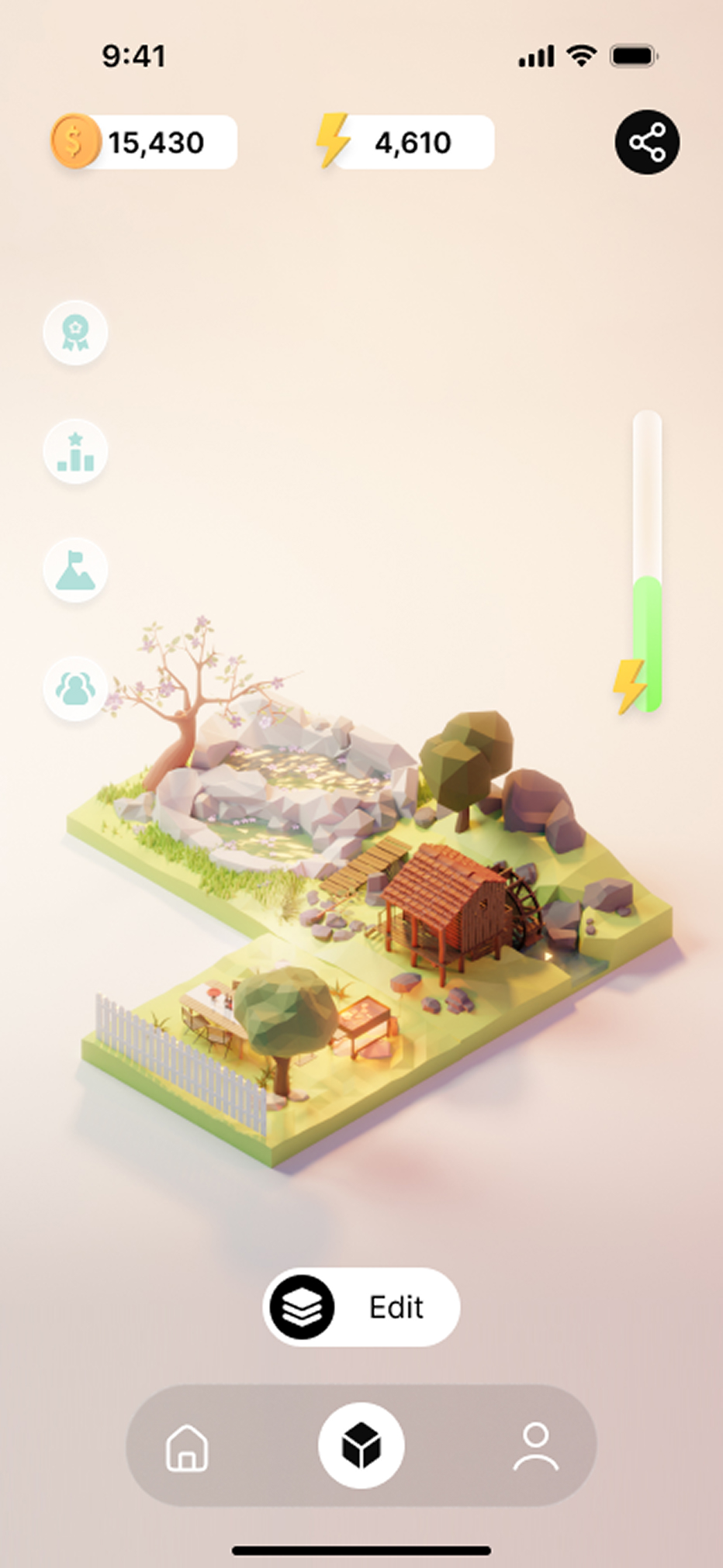 Energy Land - the user's growing world