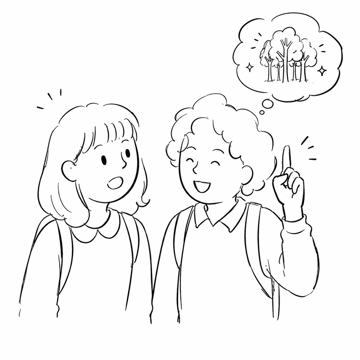 Kids excitedly telling friends about features they unlocked in the app