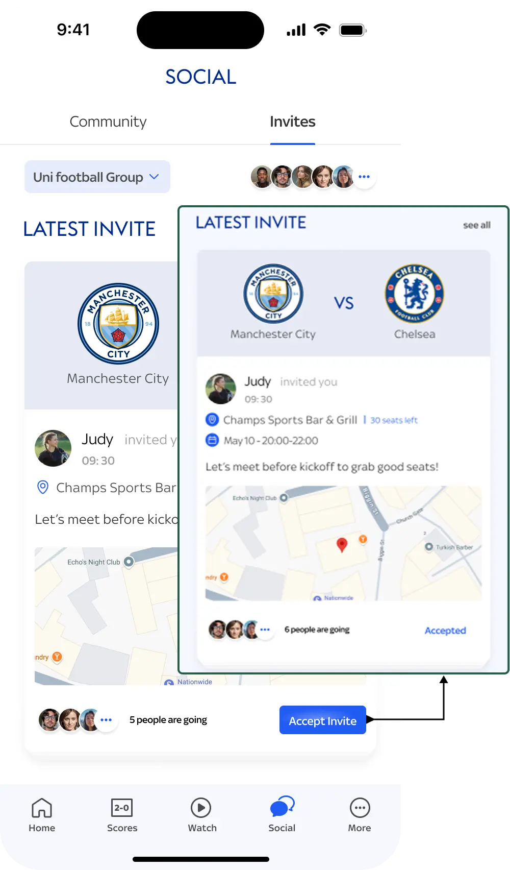 Social invite - Judy’s friends