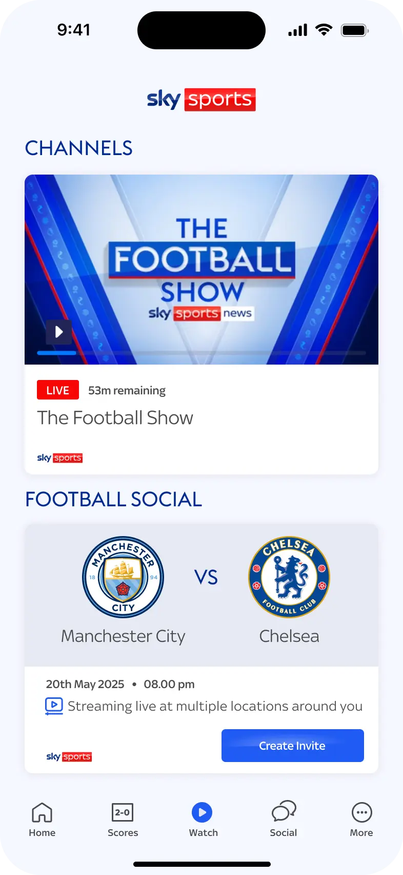 Watch tab - create invite
